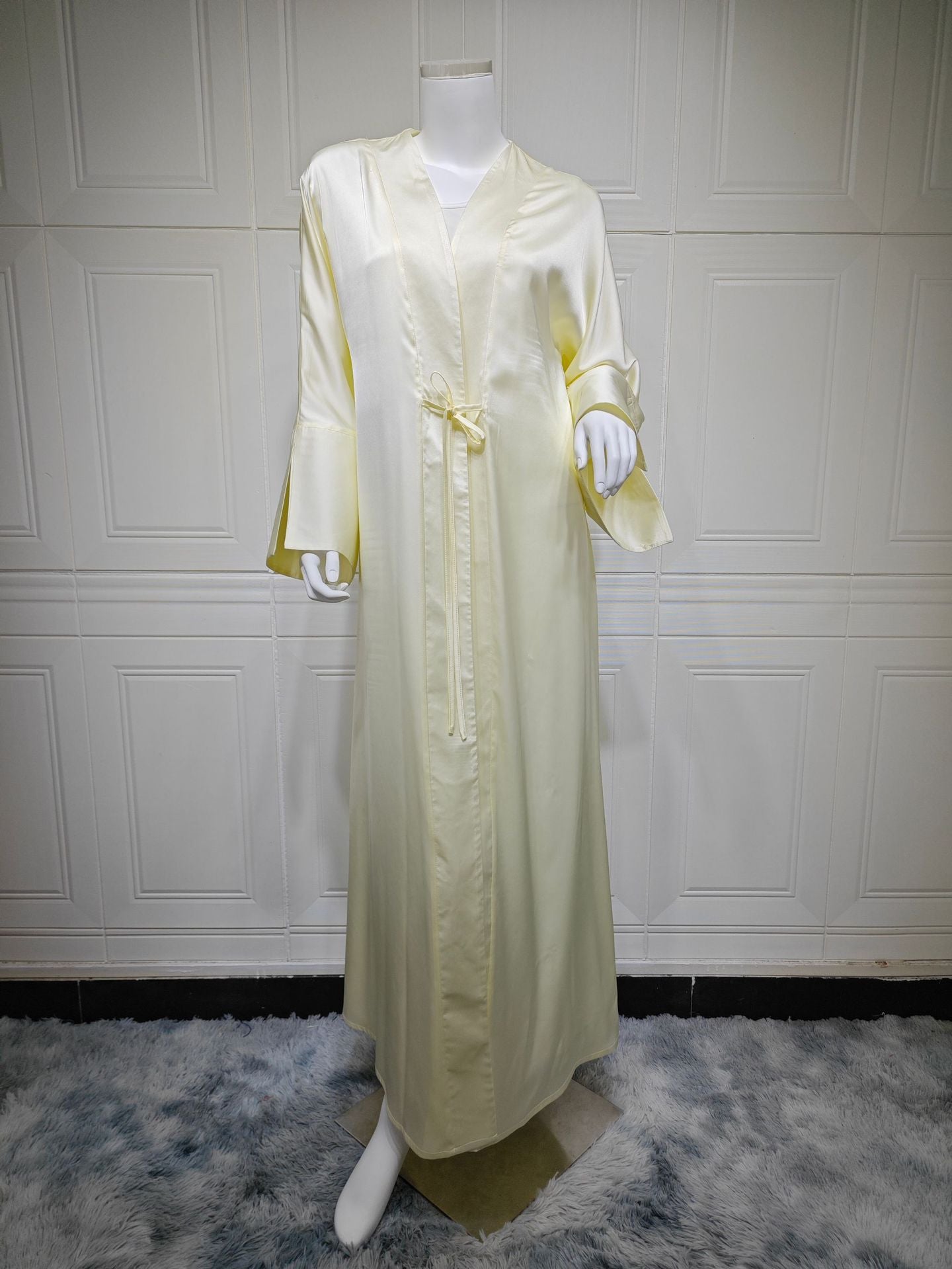 Muslim Robe Fashion Satin Soft Dress Clothing