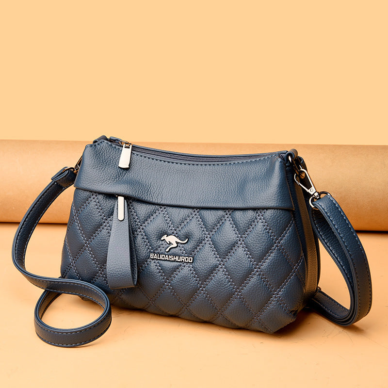 Women's Soft Leather Rhombus Fashion Large Capacity Crossbody Bags