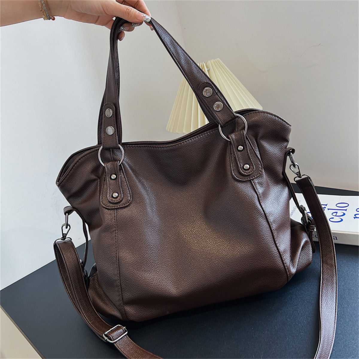 Women's Retro Fashionable Simple Korean Style Large Backpacks