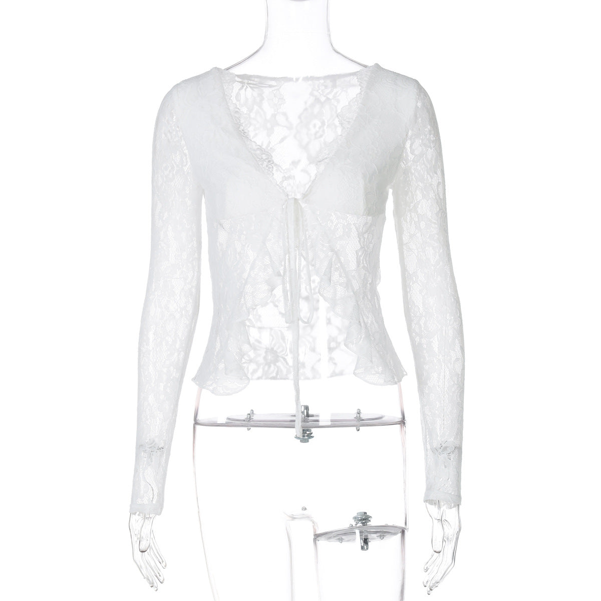 Women's Sexy Hot Lace Long Sleeve Blouses
