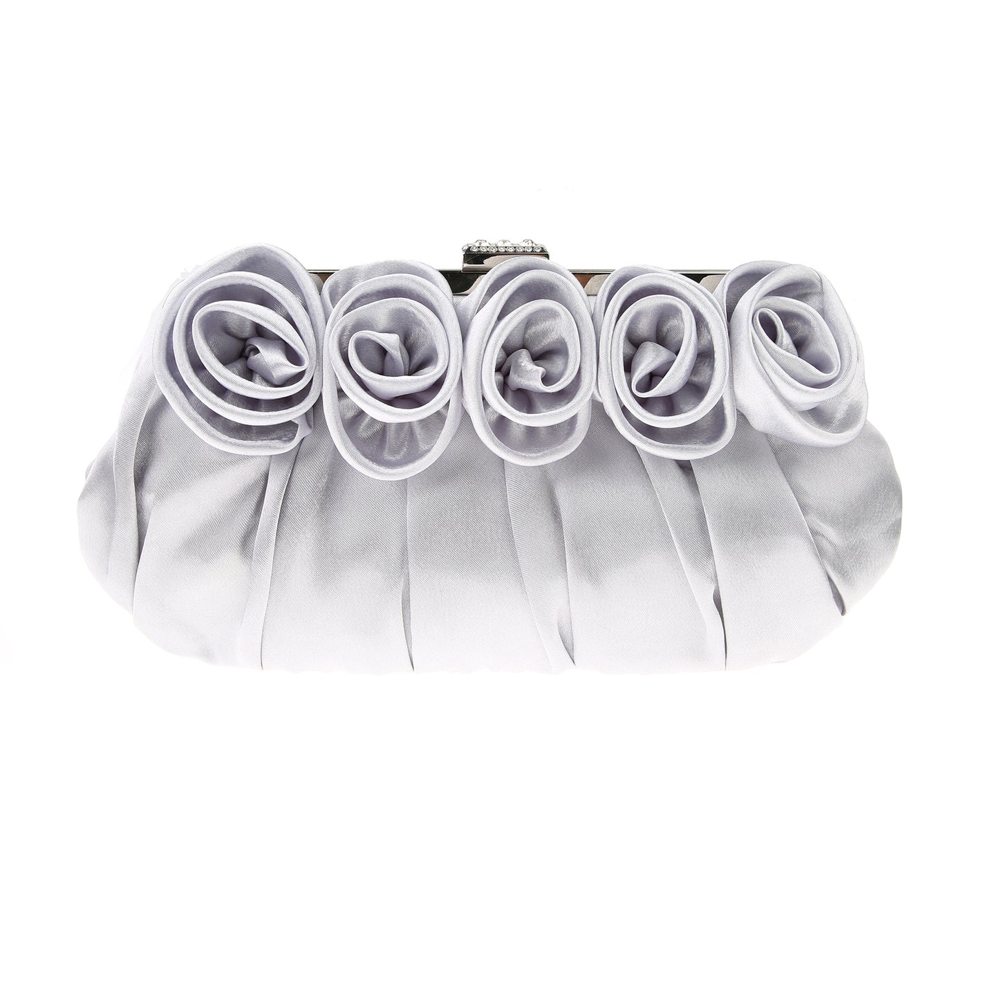 Women's Simple Three-dimensional Flower Satin Clutch Chain Evening Bags