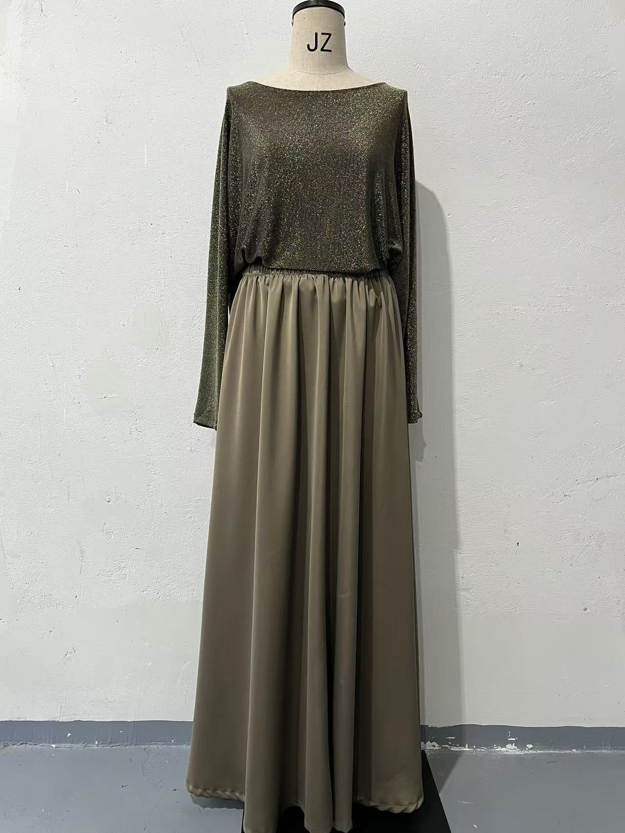 Women's Spring Golden Long Sleeve Two-piece Set Suits