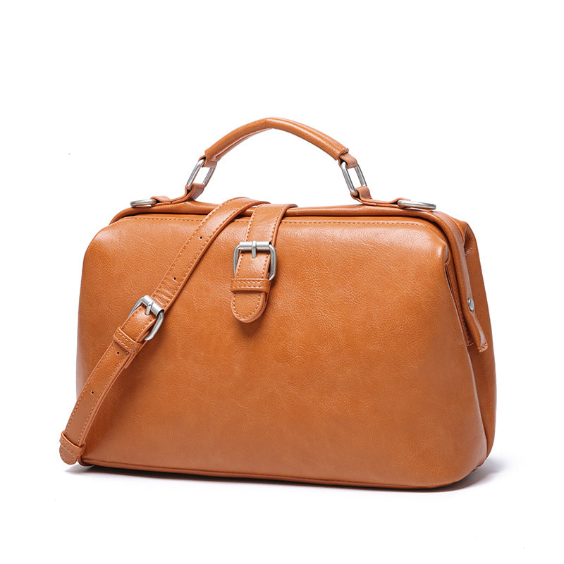 Women's Versatile Soft Leather Portable Fashion Shoulder Bags