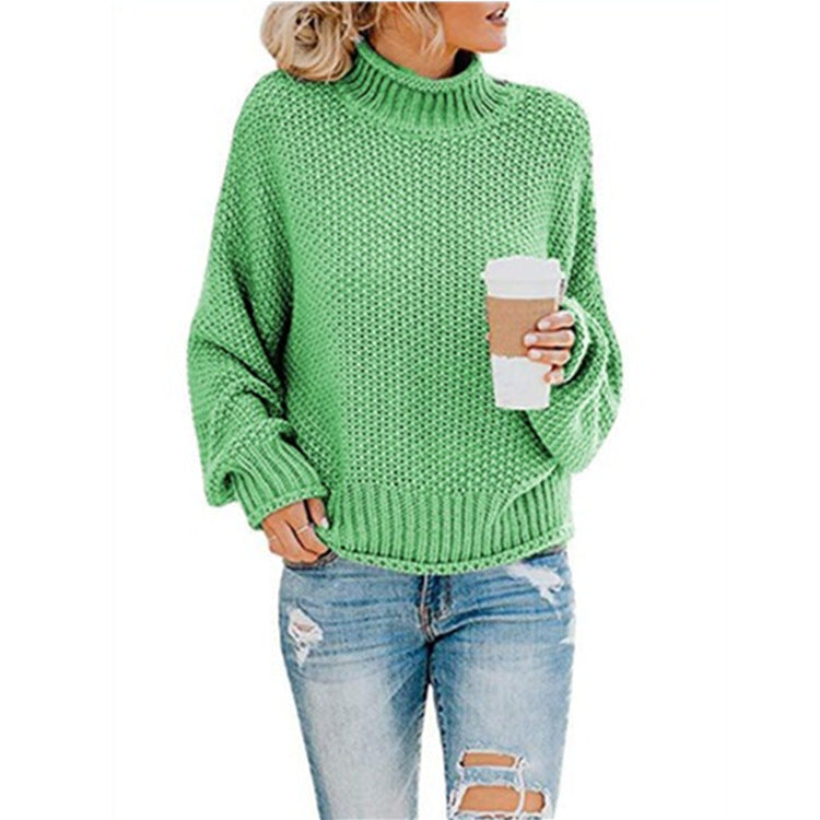 Women's Turtleneck Loose Solid Color Commuting Wear Sweaters