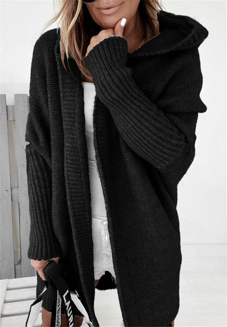 Bat Sleeved Soft Loose Back Stitching Knitwear