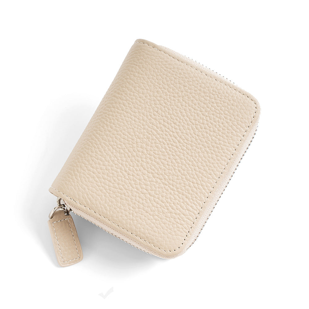 Women's Leather Multiple Slots Expanding Cowhide Large Ladies Wallets