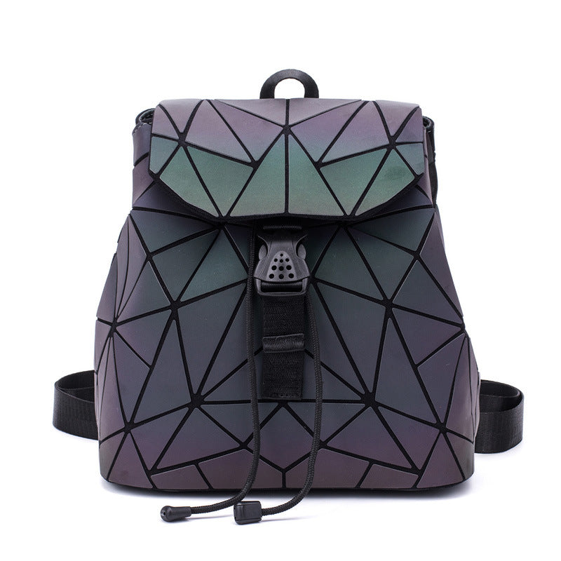 Women's Laser Size Geometric Rhombus Korean Style Backpacks