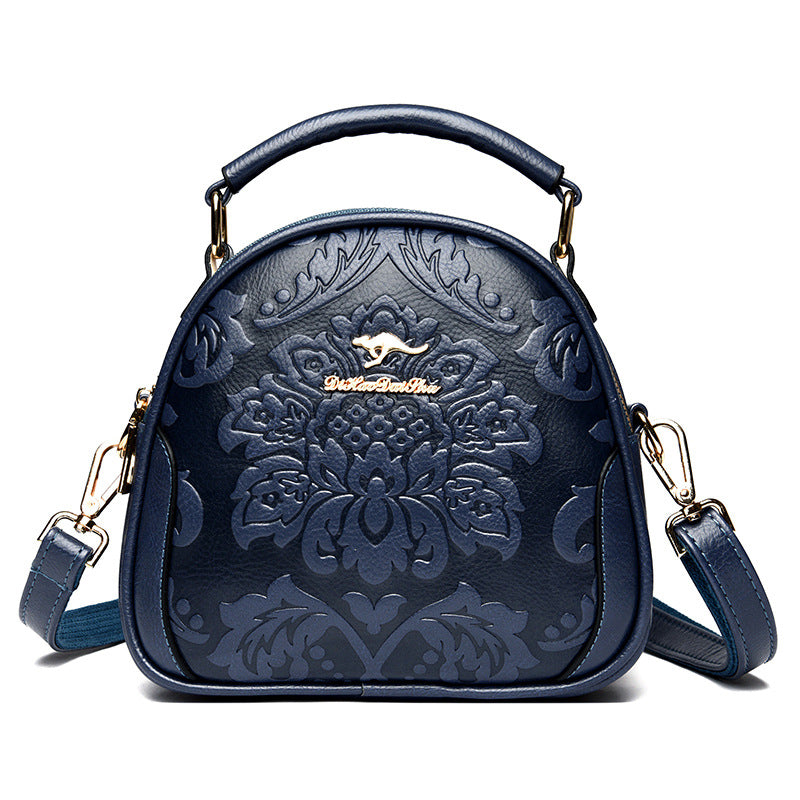Women's Niche High Sense Round Embossed Mom Handbags