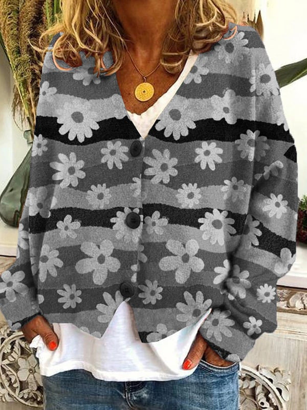 Stylish Christmas Abstract Printing Casual Cloak Sweaters