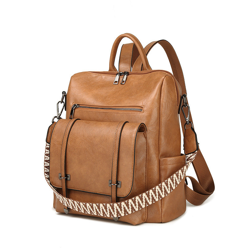 Women's Retro High-grade Soft Leather Large Capacity Backpacks
