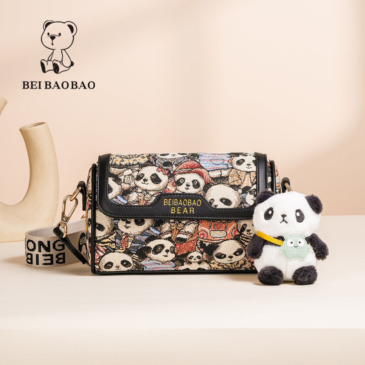 Women's Source Bear Embroidery Canvas Fashion Crossbody Bags