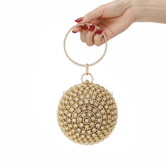 Women's Rhinestone Spherical Ball Dinner Clutch Evening Bags