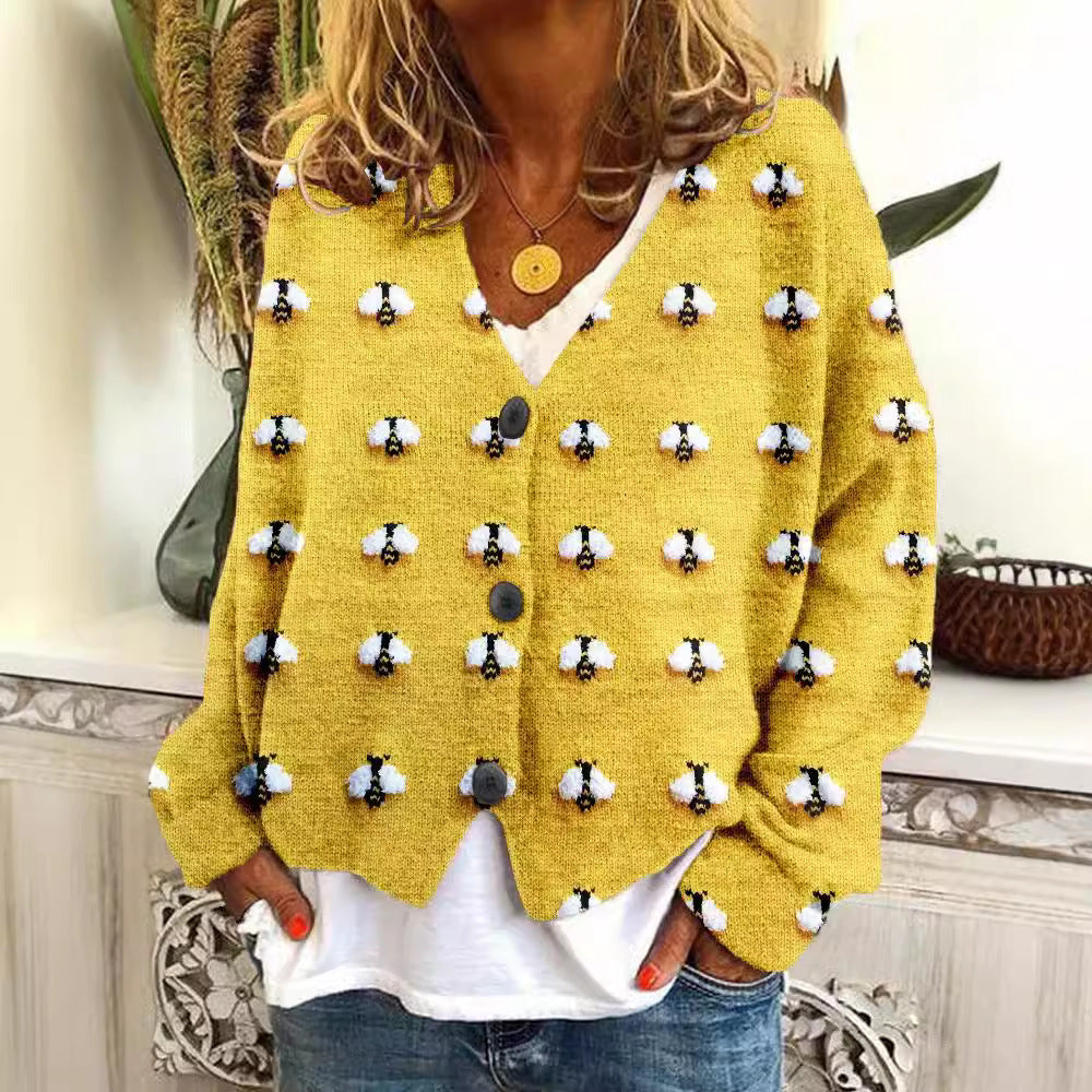 Stylish Christmas Abstract Printing Casual Cloak Sweaters
