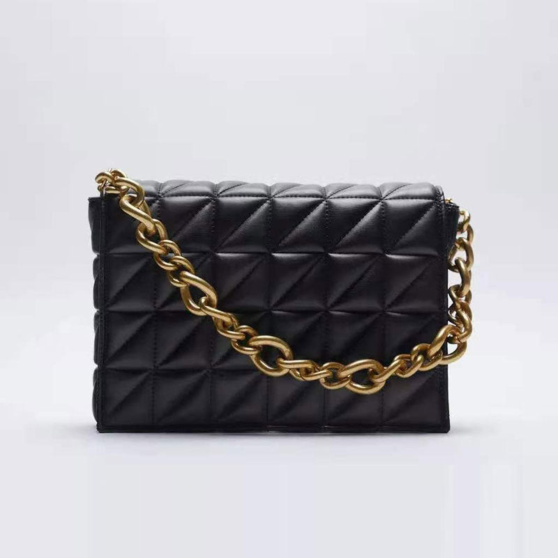 Women's Summer Fashion Trendy Thick Chain Quilted Shoulder Bags