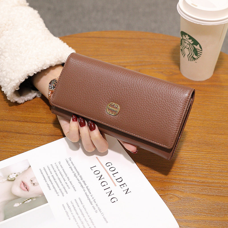Women's Fashion Large Capacity Soft Cowhide Korean Ladies Wallet