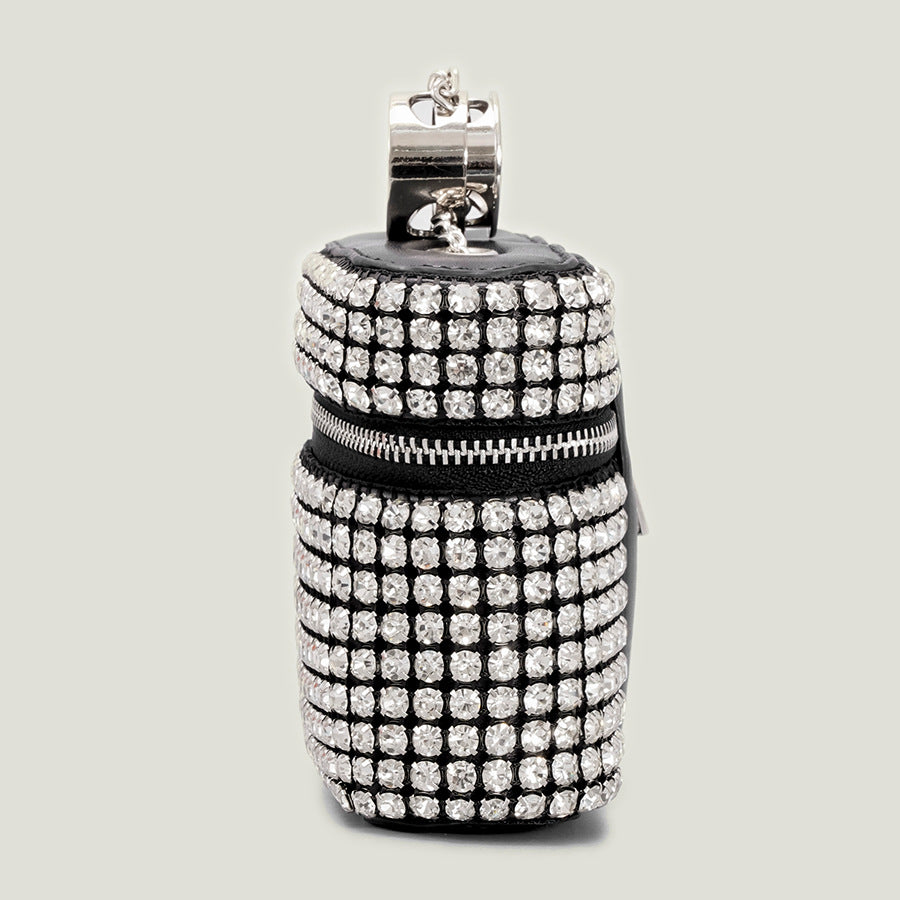 Women's Personalized Shiny Rhinestone Compact Mini Earphone Crossbody Bags