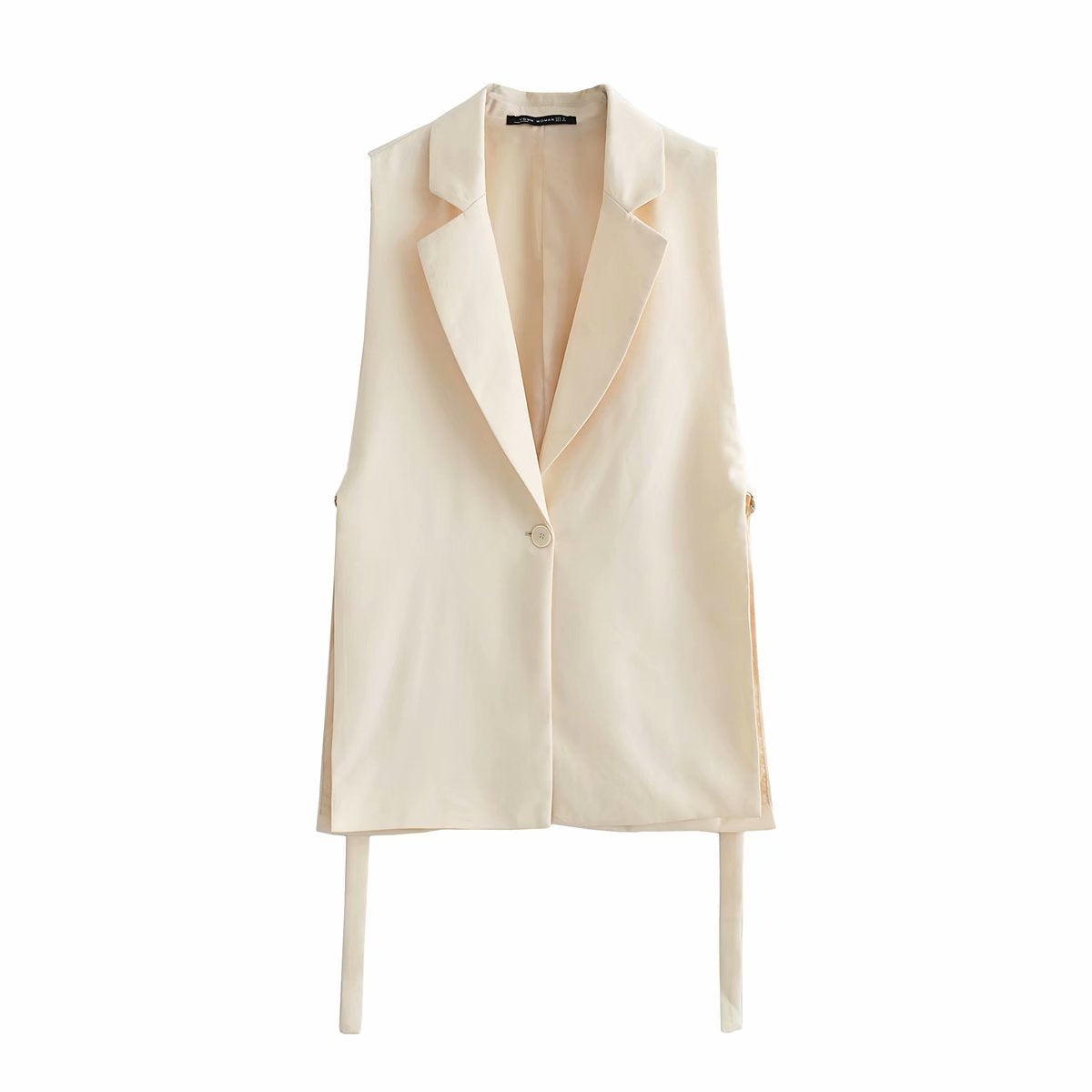 Autumn Pure Color Tied Decorative Split Vests