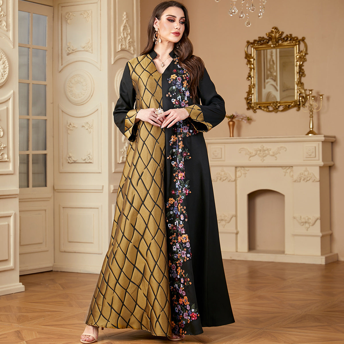 Women's Patchwork Embroidered Elegant Style Long Sleeve Clothing