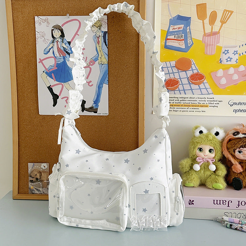 Women's Cartoon Two-dimensional Large Capacity Transparent Stitching Bags