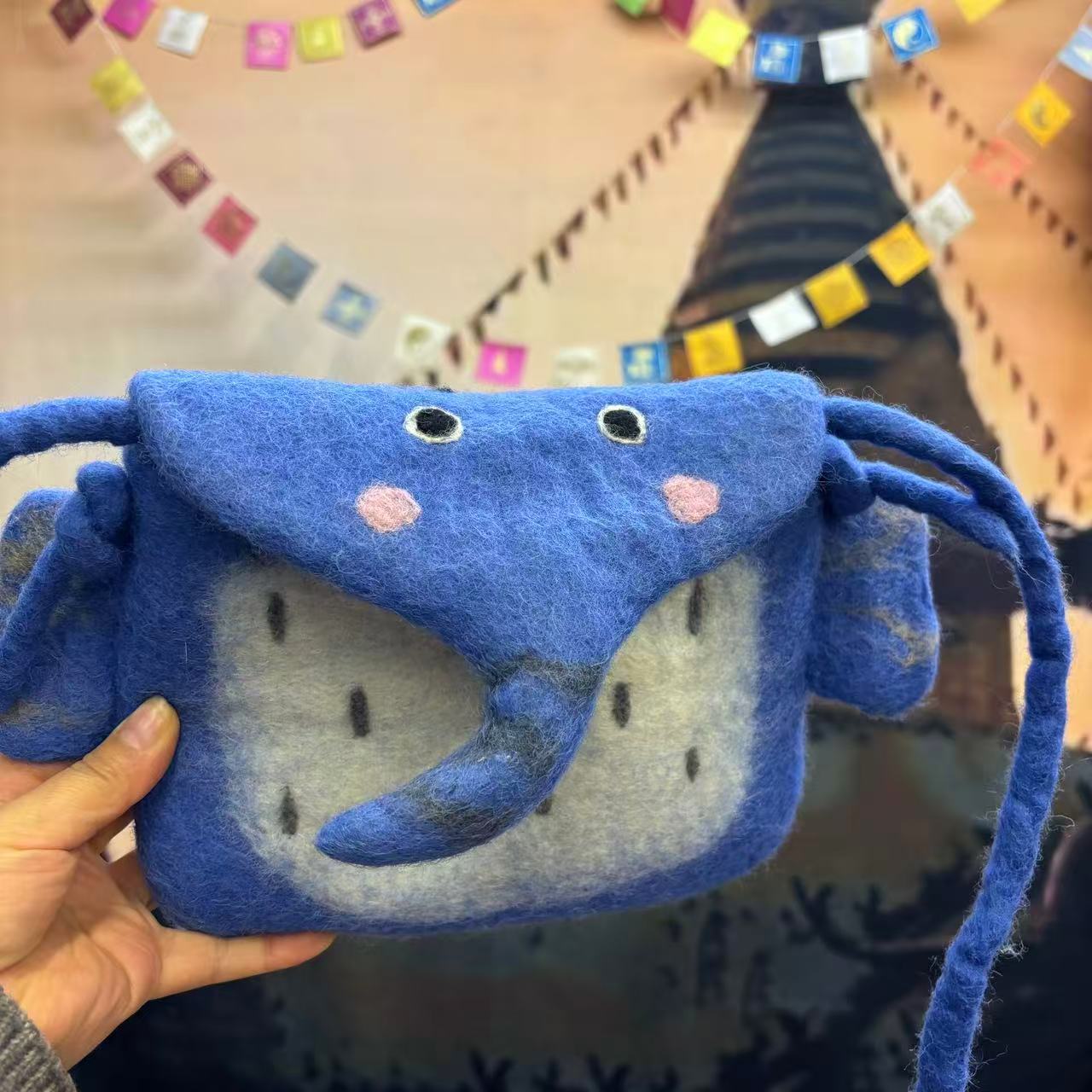 Wool Felt Cute Cartoon Funny Rabbit Fox Crossbody Bags