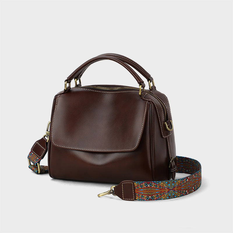 Women's Large Capacity Totes Genuine Leather Portable Crossbody Bags