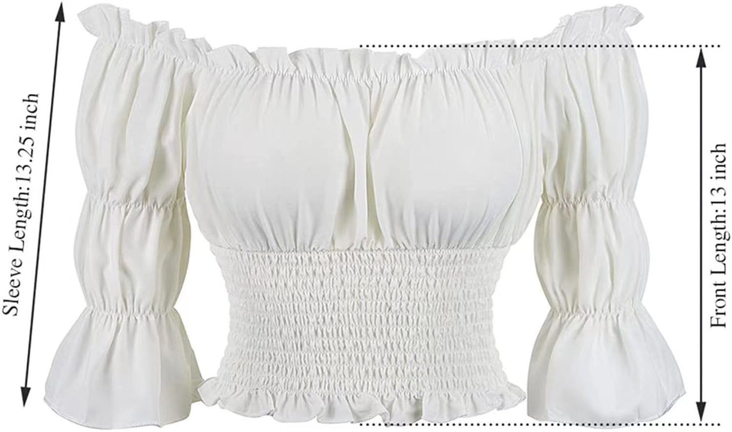 Women's Renaissance Sleeve Pirate Farmer Shirt Tops