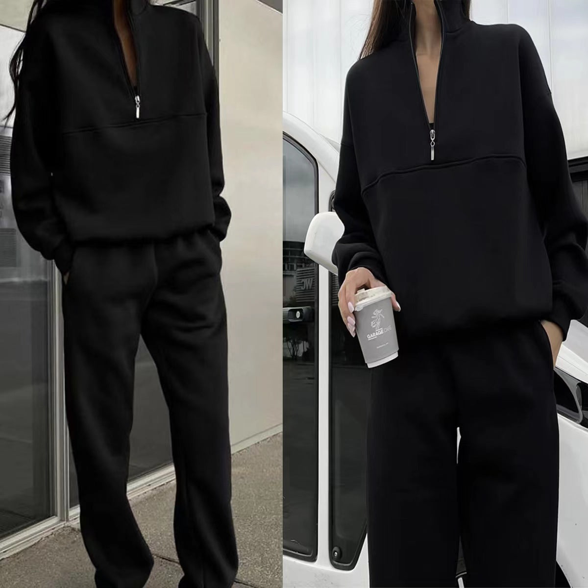 Women's Versatile Casual Fashion Long-sleeved Trousers Two-piece Sweaters
