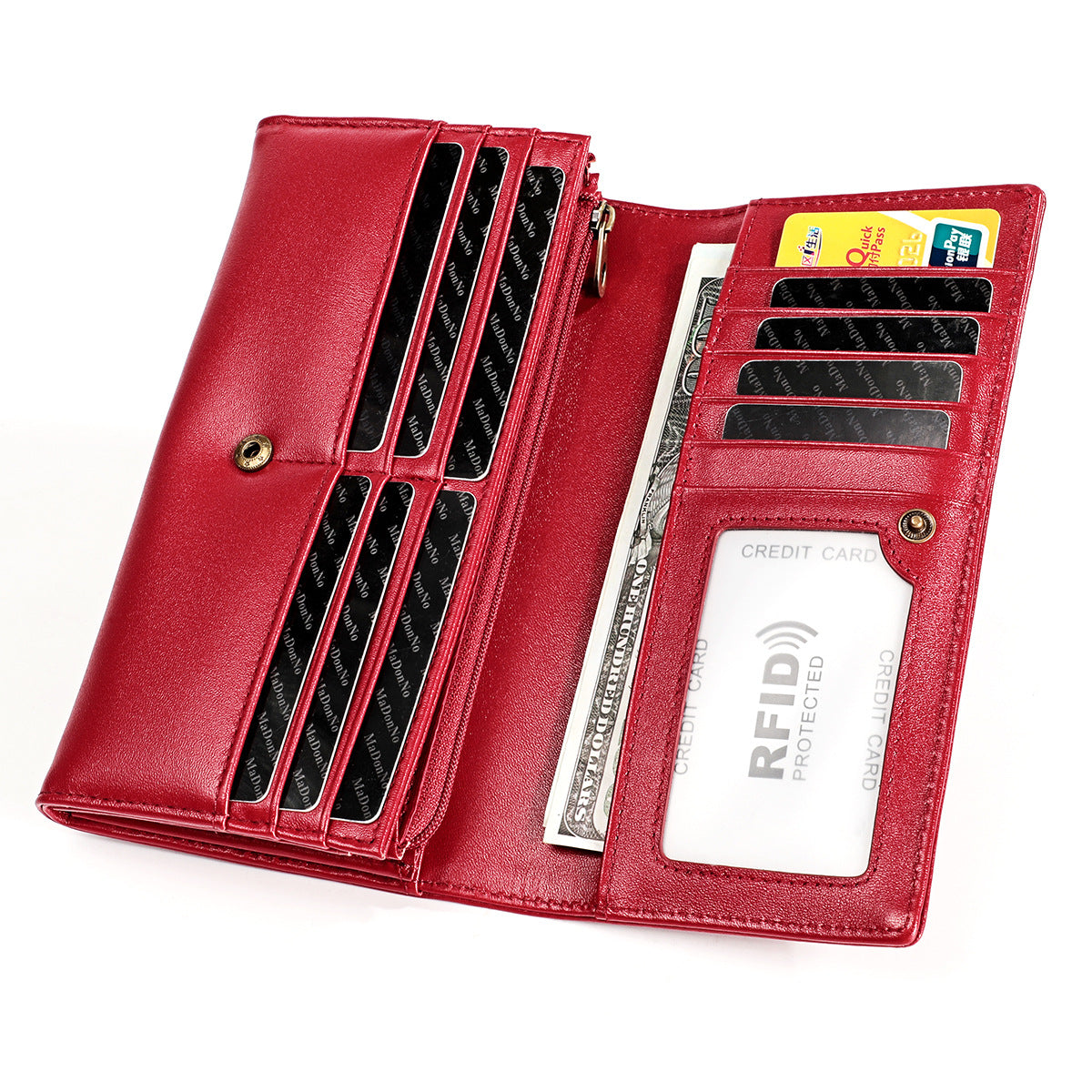 Women's Pretty Leather Long Fashion Cattlehide Ladies Wallets