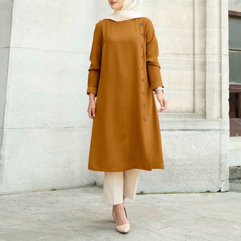 Women's Casual Long Sleeves Fastener Decoration Sleeve Clothing