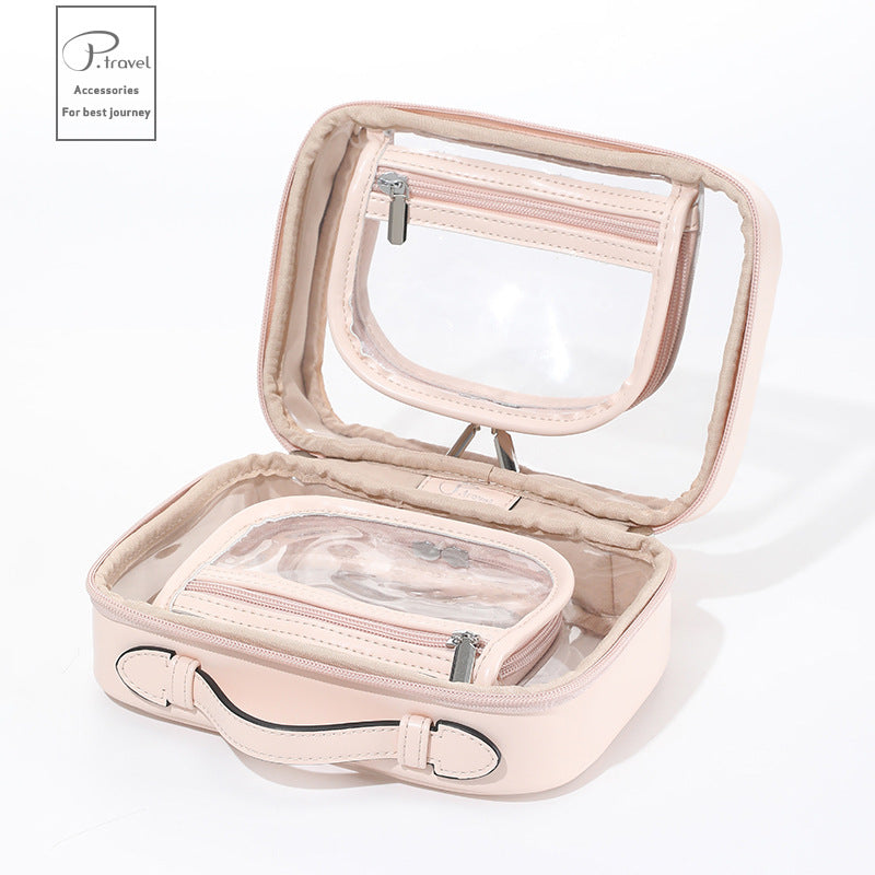 Women's Large Capacity Wash Waterproof Portable Partition Cosmetic Bags