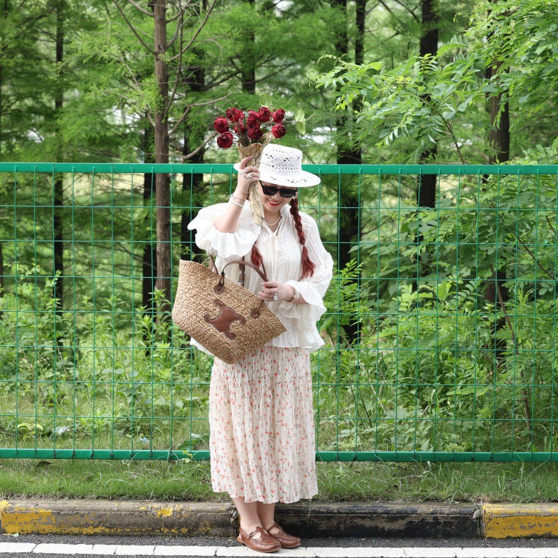 Women's Large Capacity Hand-woven Beach Portable Basket Shoulder Bags