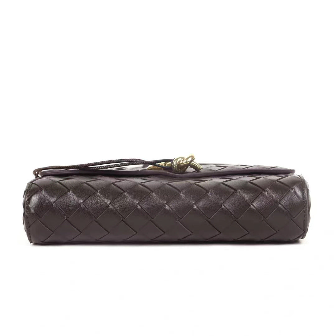 Women's Rhombus Woven Leather Classic Style Underarm Crossbody Bags