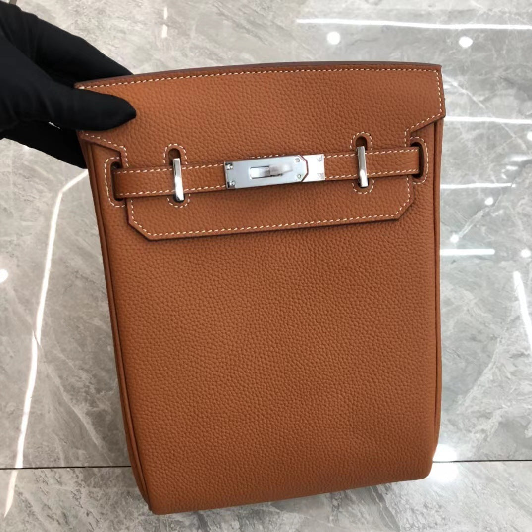 Women's Unisex Genuine Cattlehide Leather Surface Kelly Bags