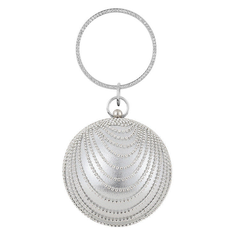 Women's Dinner Round Banquet Clutch Diamond Evening Bags