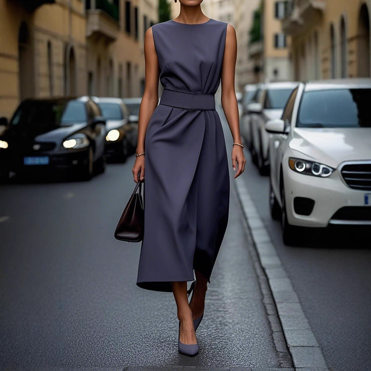 Women's Summer Sleeveless Round Neck Fashion Casual Dresses