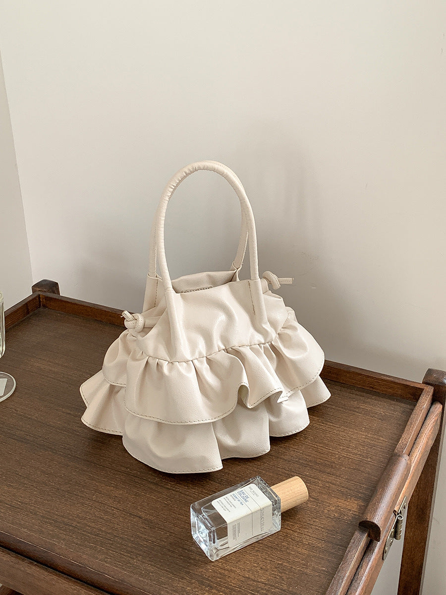 Women's Spring Design Lotus Edge Portable Soft Creative Handbags