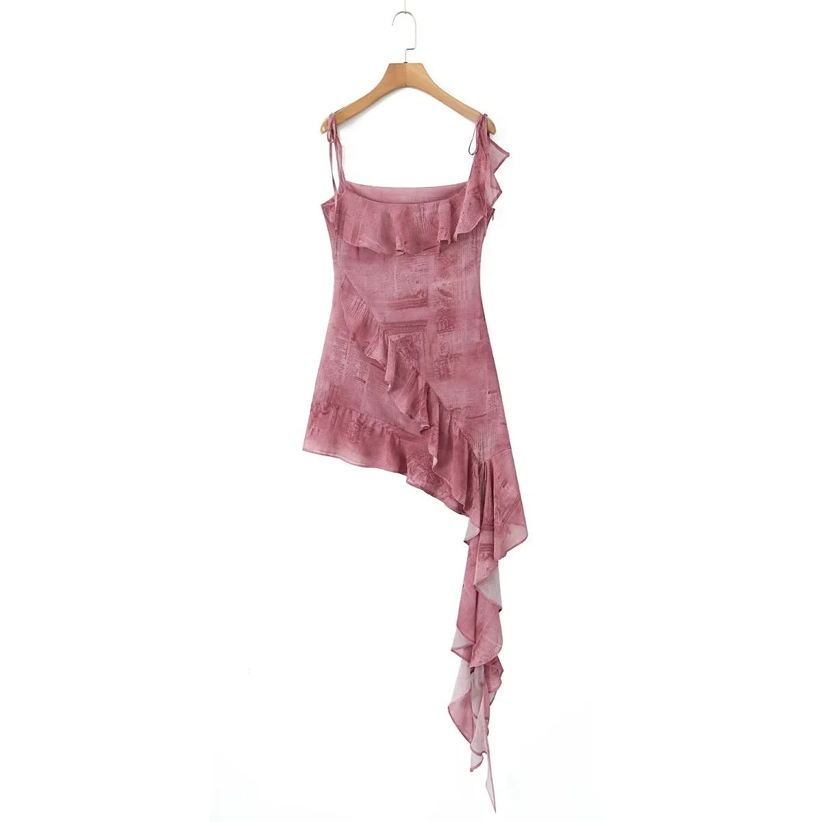 Women's Vacation Style Irregular Ruffled Ribbon Suspender Skirts
