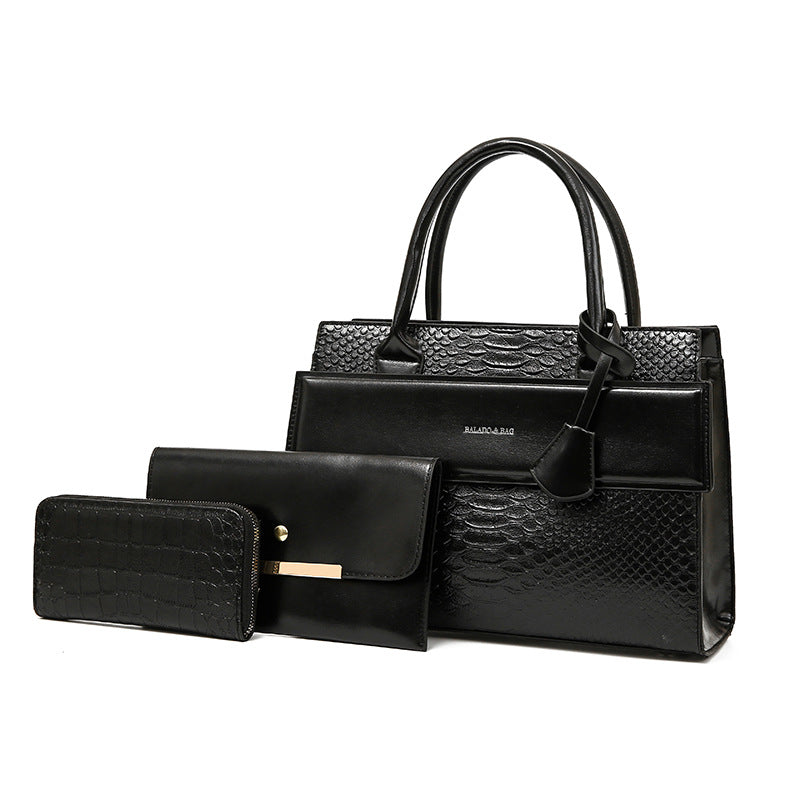 Women's Retro Match Sets Oily Leather Shoulder Bags