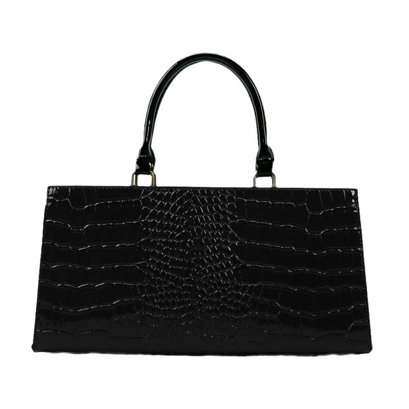 Women's Solid Color Large Capacity Crocodile Pattern Handbags