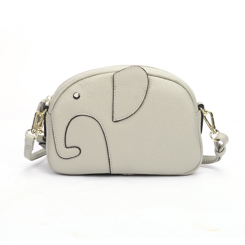 Women's Macaron Genuine Leather Creative Fashion Elephant Trendy Shoulder Bags
