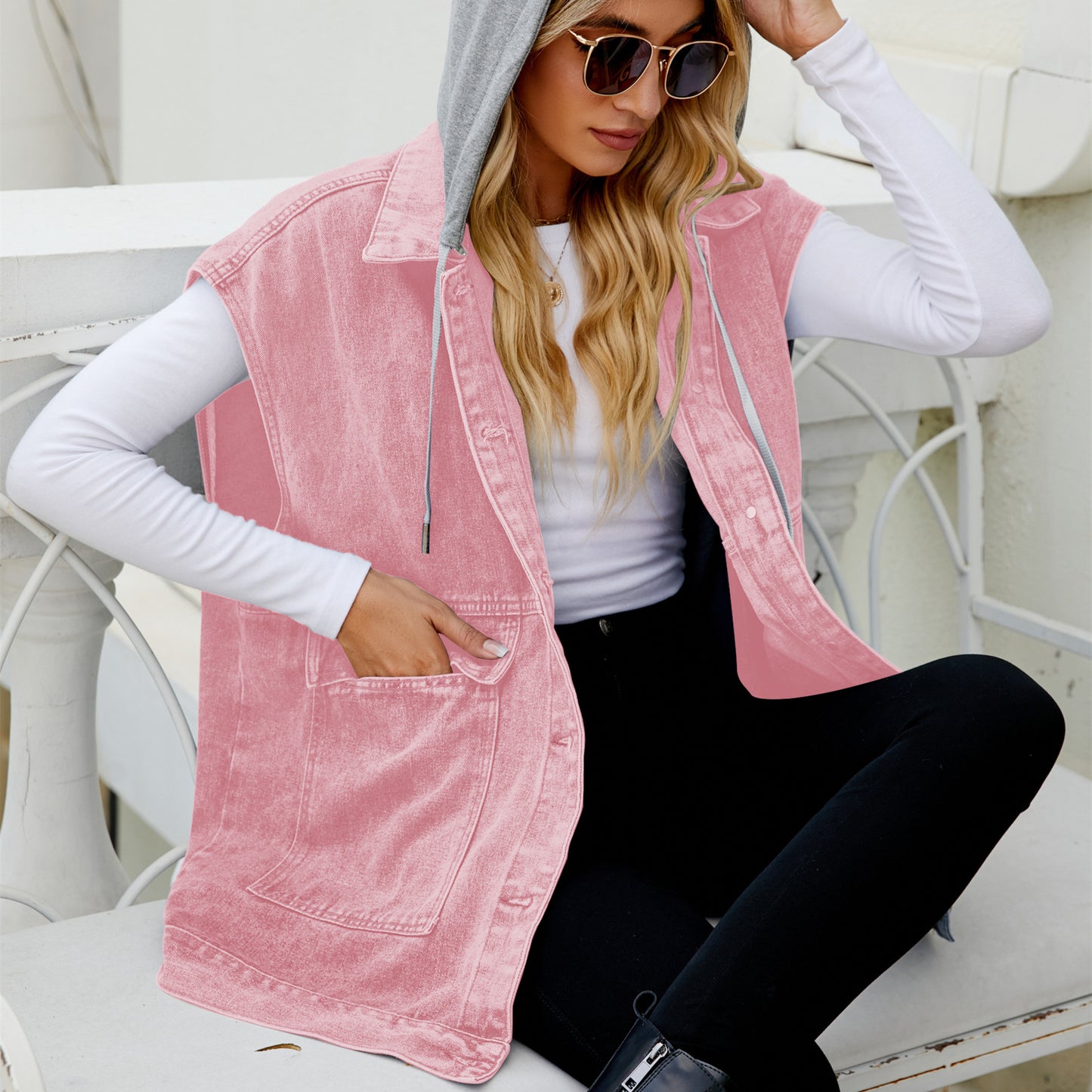 Women's Denim Waistcoat Summer Fashion Trendy Sleeveless Vests