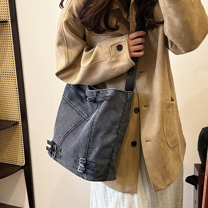 Women's Large Capacity Denim Spring Commuter Shoulder Bags