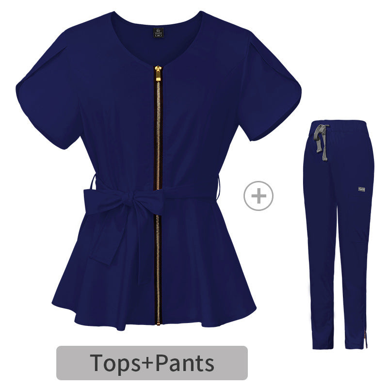 Women's Split Hospital Sleeve Operating Stretch Nurse Uniform