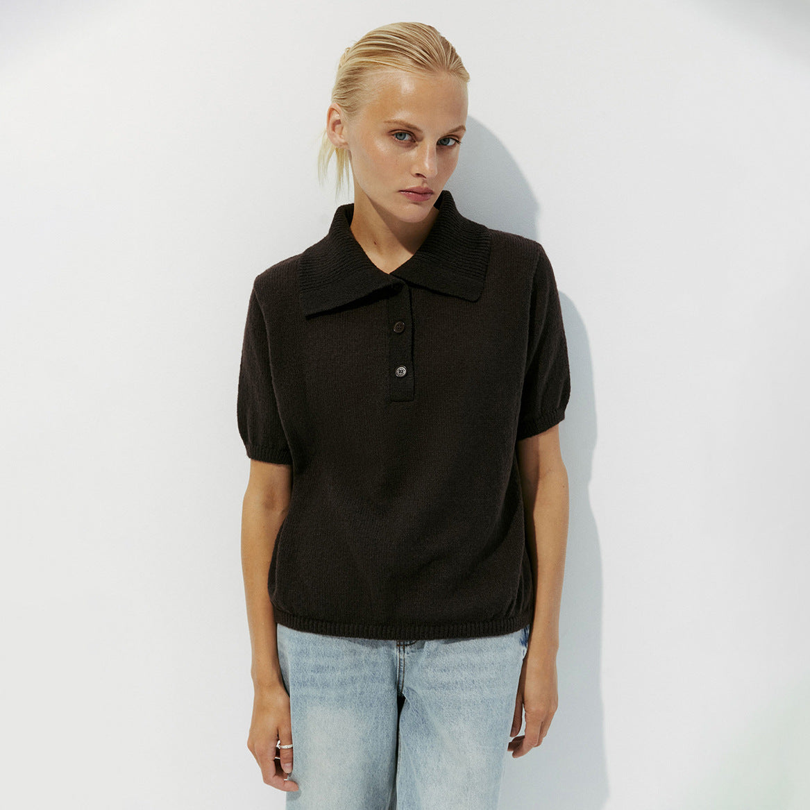 Women's Sleeves Puff Sleeve T-shirt Simple Knitting Sweaters