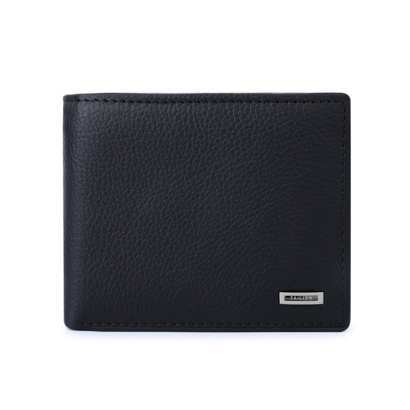 Men's First Layer Short Cowhide Business Multifunction Gift Men's Wallet
