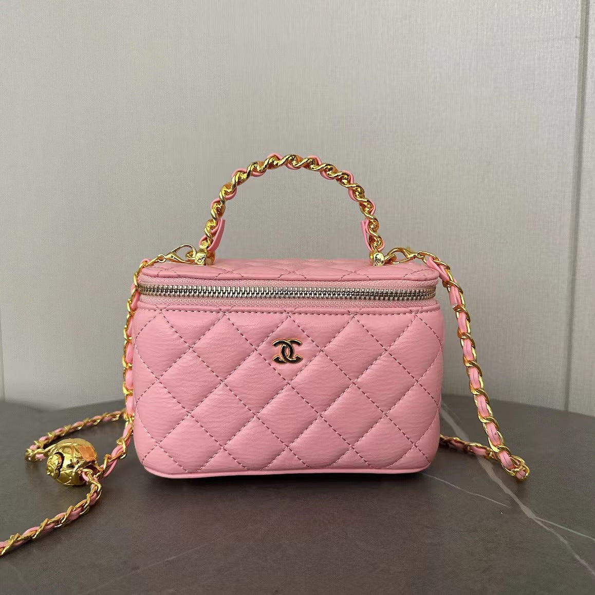Women's Style Chain Box Genuine Leather Diamond Crossbody Bags