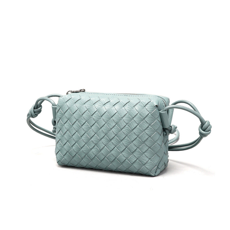 Women's Simple Handmade Woven Solid Color High-grade Small Square Bags