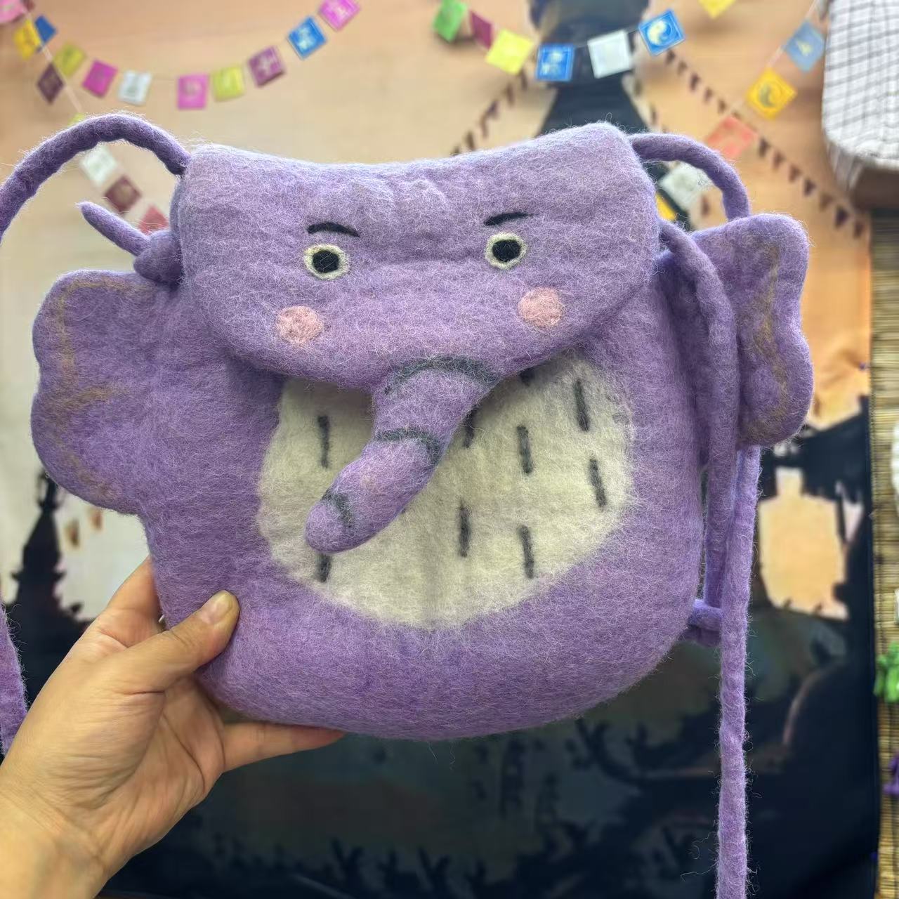 Wool Felt Cute Cartoon Funny Rabbit Fox Crossbody Bags
