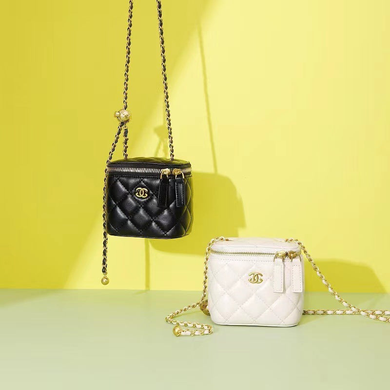 Women's Mini Lucky Beads Classic Style Box Diamond Crossbody Bags