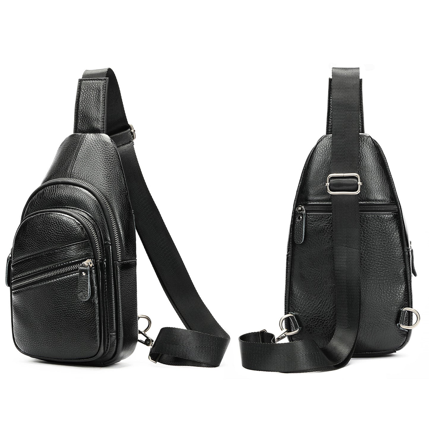 Men's Versatile Popular Leather Slanted Cowhide Men's Chest Bags